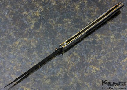 Don Hanson Custom Knife Damascus & Black Lip Pearl Shell Linerlock - Image 5