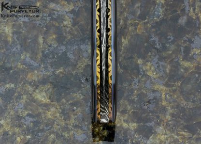 Don Hanson Custom Knife Damascus & Black Lip Pearl Shell Linerlock - Image 6
