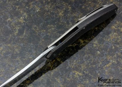 Gerry McGinnis Custom Knife Lightning Strike Carbon Fiber Frame Lock Flipper - Image 4