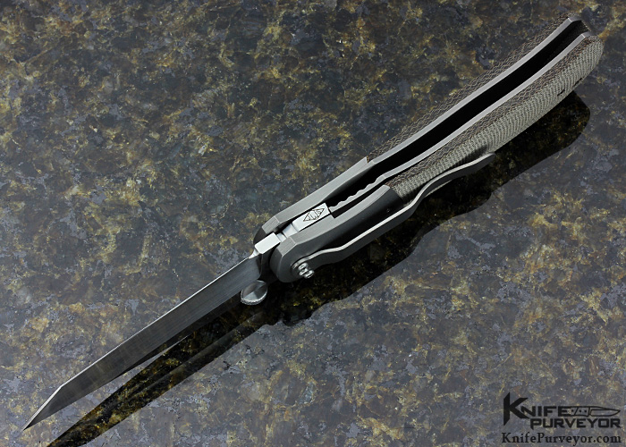 John W. Smith Custom Knife Canvas Micarta and Bead Blasted Titanium Linerlock - Image 7