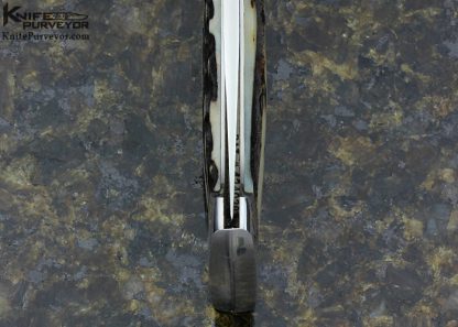 Scott Sawby Custom Knife Marian Sawby Engraved Stag Outdoorsman Button Lock Folder - Image 11