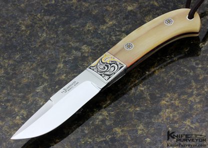 S.R. Johnson Custom Knife Smooth Chute Knife Engraved by Julie Warenski