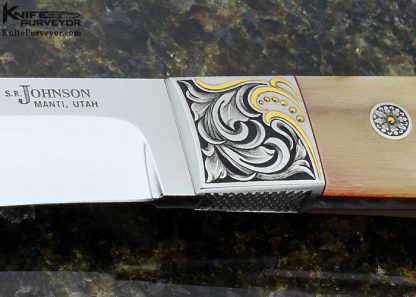 S.R. Johnson Custom Knife Smooth Chute Knife Engraved by Julie Warenski - Image 2