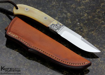 S.R. Johnson Custom Knife Smooth Chute Knife Engraved by Julie Warenski - Image 3