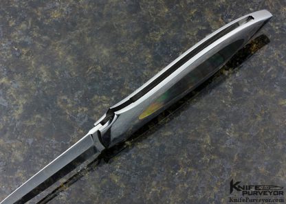 Rick Genovese Custom Knife Interframe Black Lip Tahitian Pearl Lockback Dagger - Image 5