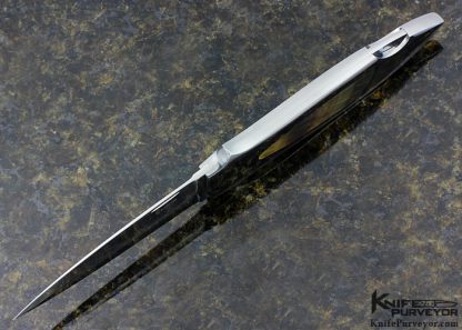 Rick Genovese Custom Knife Interframe Black Lip Tahitian Pearl Lockback Dagger - Image 4