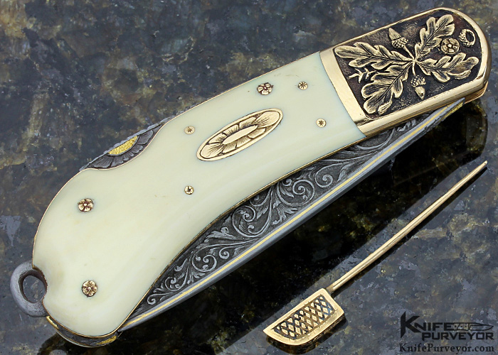 H.H. Frank Custom Knife 2007 Solvang Caper Sole Authorship Engraved 14