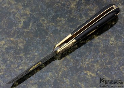 H.H. Frank Custom Knife 14Kt Gold and Buffalo Horn AKI 2009 with Gold Toothpick & Tweezers - Image 7