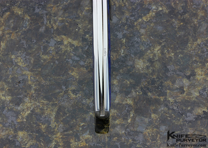 Scott Sawby Custom Knife Mike Norris Damascus & Lapis Lazuli "Tern" Engraved by Marian Sawby - Image 6