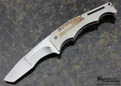 Gustavo T. Cecchini Custom Knife GTC 50 Cal Framelock Flipper with Mokuti Inlays