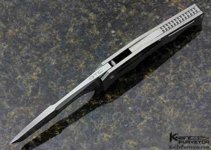 Gustavo T. Cecchini Custom Knife GTC 50 Cal Framelock Flipper with Mokuti Inlays - Image 4