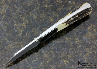 Scott Sawby Custom Knives Stag Combat Utility Self Lock - Image 4