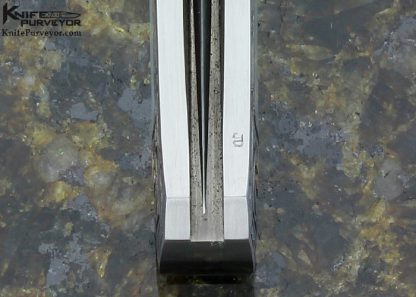 Jack Busfield Custom Knife Mother of Pearl Shell Interframe Dagger Engraved by Jere Davidson - Image 6