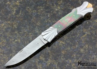 Ken Stegerwalt Custom Knife Black Lip Pearl with 14Kt Gold Lockback