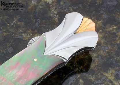 Ken Stegerwalt Custom Knife Black Lip Pearl with 14Kt Gold Lockback - Image 3