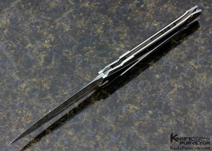 Ken Steigerwalt Custom Knife Damasteel, Pen Shell and 18Kt Gold Lockback Dagger - Image 7