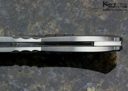 Wolfgang Loerchner Custom Knife Carved & Fluted Damascus with Pearl Lockback - Image 6