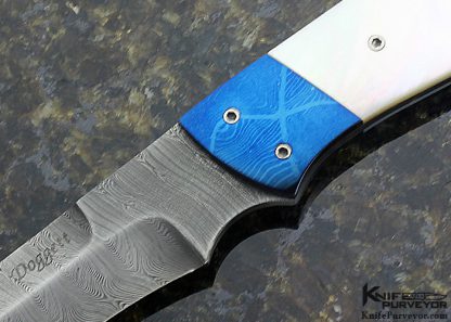 Bob Doggett Custom Knife Mother of Pearl & Damascus Fighter - Image 2