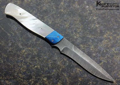 Bob Doggett Custom Knife Mother of Pearl & Damascus Fighter - Image 3