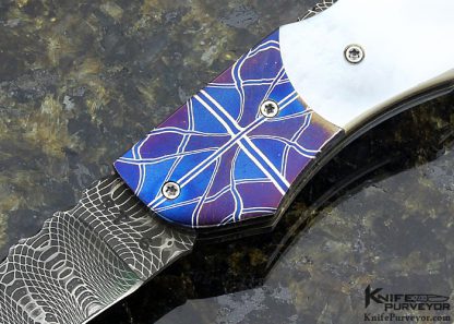 Ralph Turnbull Custom Knife Mother of Pearl & Damascus Lockback - Image 2