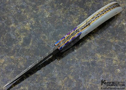 Ralph Turnbull Custom Knife Mother of Pearl & Damascus Lockback - Image 4