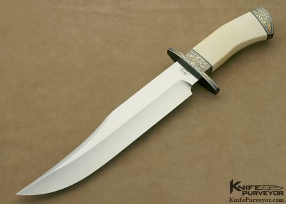 Dr. Fred Carter Custom Sole Authorship Engraved Knife Pre-ban Elephant Ivory Presentation Bowie
