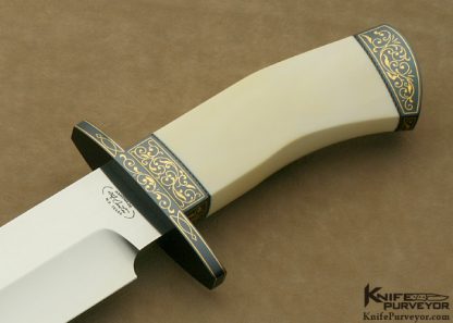 Dr. Fred Carter Custom Sole Authorship Engraved Knife Pre-ban Elephant Ivory Presentation Bowie - Image 3