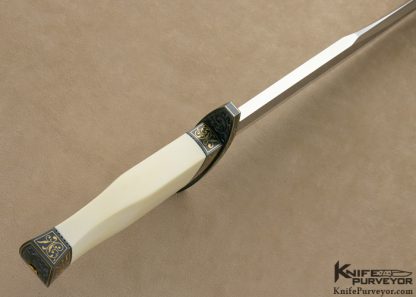Dr. Fred Carter Custom Sole Authorship Engraved Knife Pre-ban Elephant Ivory Presentation Bowie - Image 5