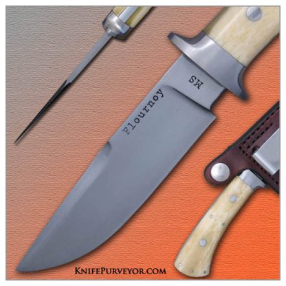 Joe Flournoy's Custom Knife: Master Smith Hand Forged "Personal Carry " hunter with Bone Scales - Image 2
