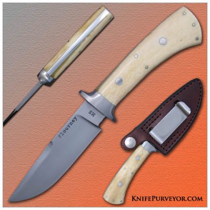 Joe Flournoy's Custom Knife: Master Smith Hand Forged "Personal Carry " hunter with Bone Scales