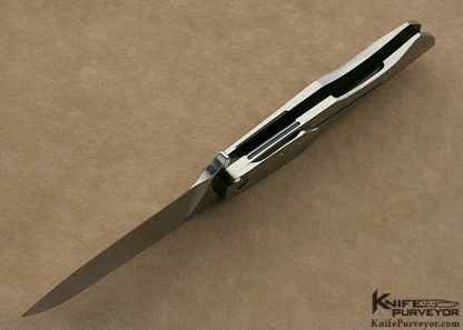 Gustavo T. Cecchini Custom Knife One of a Kind Flipper Engraved by Jeff Harkins - Image 7