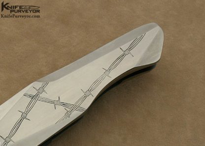 Gustavo T. Cecchini Custom Knife One of a Kind Flipper Engraved by Jeff Harkins - Image 3