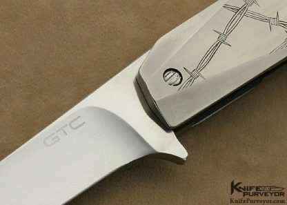 Gustavo T. Cecchini Custom Knife One of a Kind Flipper Engraved by Jeff Harkins - Image 2