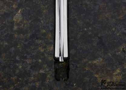 Koji Hara Custom Knife Bamboo Textured Black Lip Tahitian Pearl Shell Linerlock Flipper - Image 6