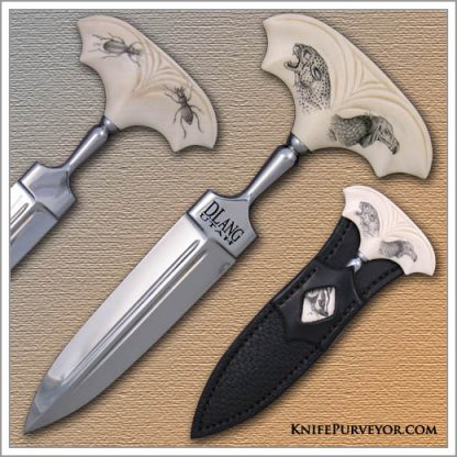 David Lang's Custom Knife:  Push Dagger Scrimmed by Trav Winn