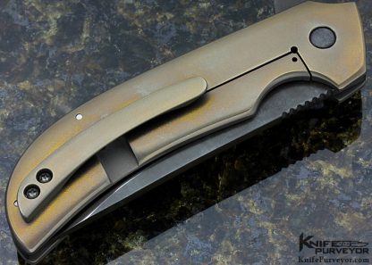 David Mosier Custom Knife Titanium Frame Lock Flipper - Image 3