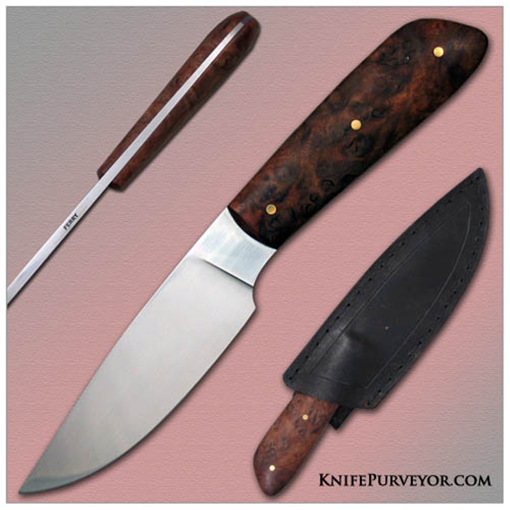 Tom Ferry's Custom Knife: Journeyman Test Hunter Forged 5160 and Burl Wood