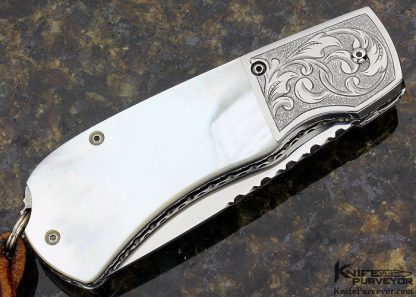 AA Sanders Custom Knife Mother of Pearl Bolster Release Auto - Image 3