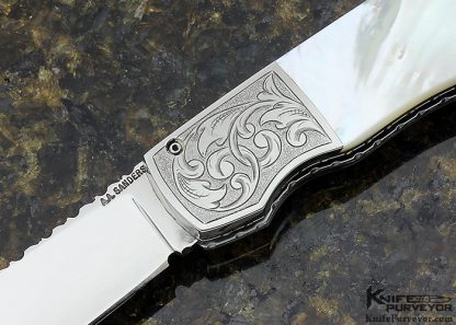 AA Sanders Custom Knife Mother of Pearl Bolster Release Auto - Image 2