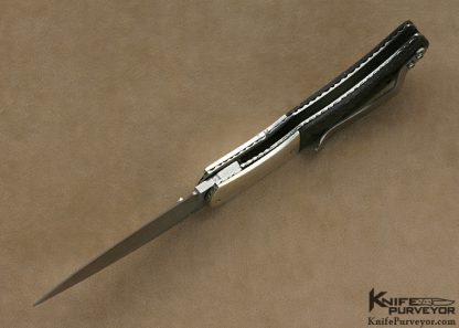 Aaron Fredrick Custom Knife Lightning Strike Carbon Fiber & Fine Silver Linerlock - Image 5