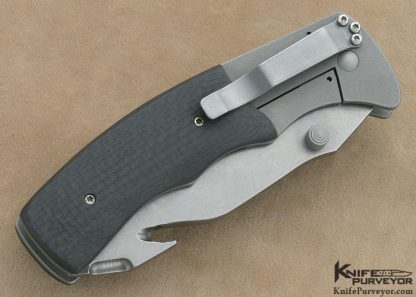 Aaron Fredrick Custom Knife VBSS (Visit Board Search & Seizure) Textured Black G-10 Linerlock - Image 3