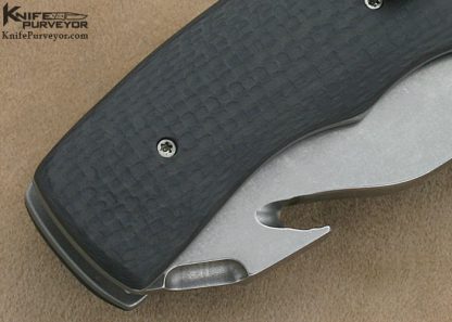 Aaron Fredrick Custom Knife VBSS (Visit Board Search & Seizure) Textured Black G-10 Linerlock - Image 4