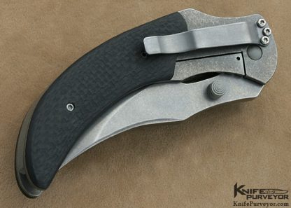 Aaron Frederick Custom Knives S30V & Textured Carbon Fiber Extreme Skinner Liner Lock - Image 3