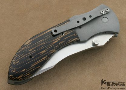 Aaron Frederick Custom Knives S90V & Black Palm Wood Modified TantoLinerlock - Image 3