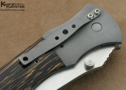 Aaron Frederick Custom Knives S90V & Black Palm Wood Modified TantoLinerlock - Image 4