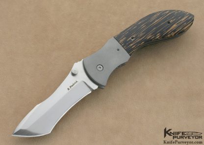 Aaron Frederick Custom Knives S90V & Black Palm Wood Modified TantoLinerlock