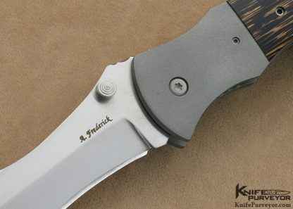 Aaron Frederick Custom Knives S90V & Black Palm Wood Modified TantoLinerlock - Image 2