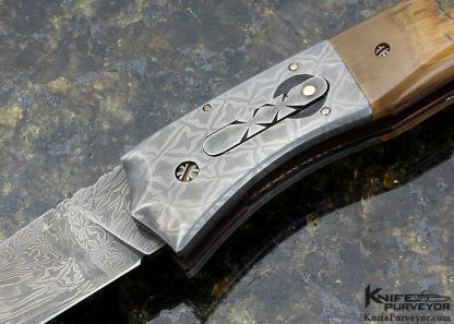 Al Dippold Custom Knife Mammoth and Sole Authorship Damascus Auto - Image 2