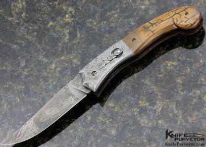 Al Dippold Custom Knife Mammoth and Sole Authorship Damascus Auto