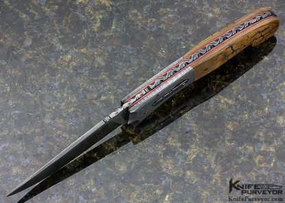 Al Dippold Custom Knife Mammoth and Sole Authorship Damascus Auto - Image 4